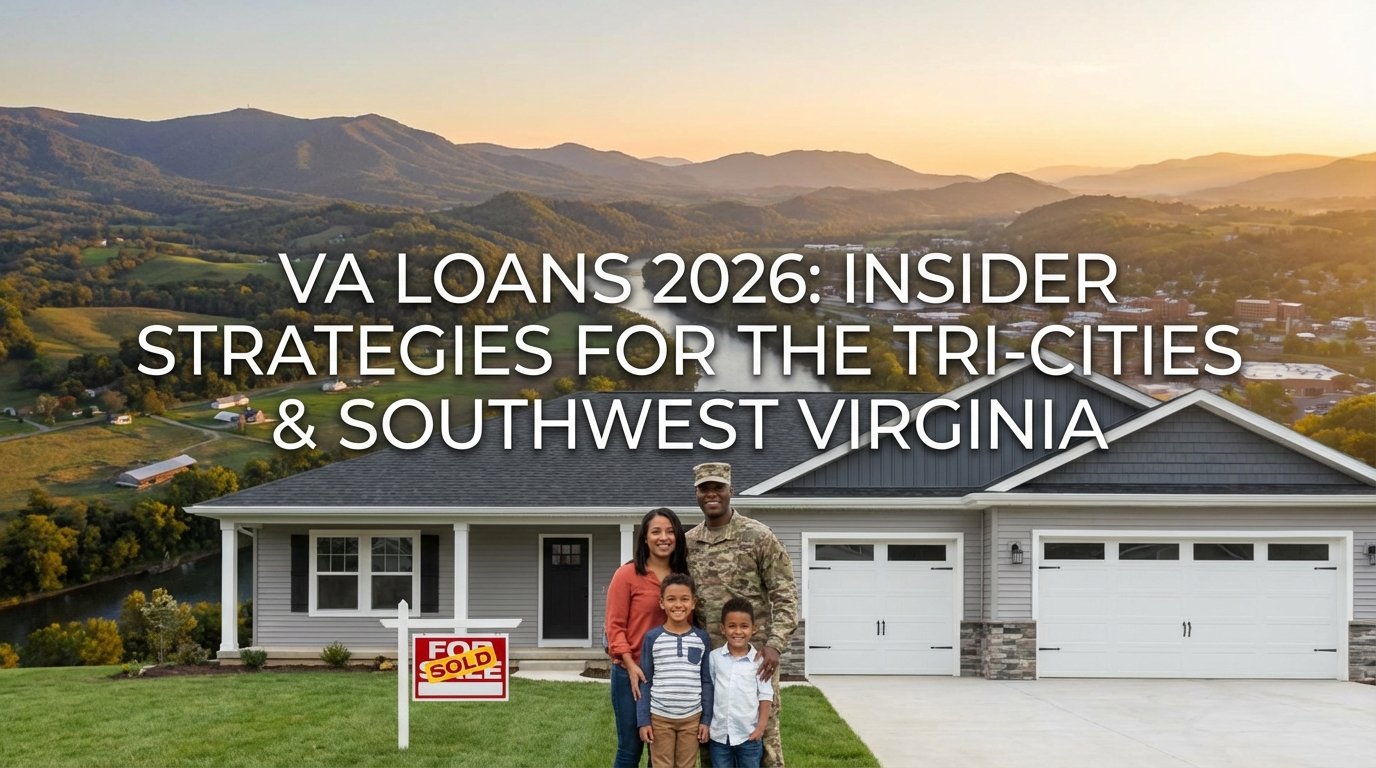 Infographic showing advanced VA loan strategies in 2026 for Tri-Cities and Southwest Virginia, including flexible credit, zero down, and smart financing moves